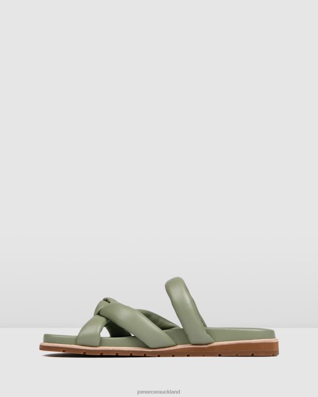 Jo Mercer Pistachio Green Leather Hillary flat slides Footwear 46242264