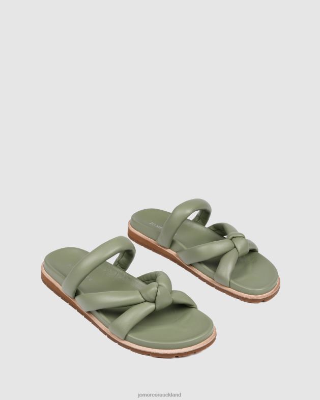 Jo Mercer Pistachio Green Leather Hillary flat slides Footwear 46242264