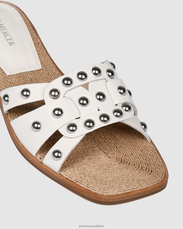 Jo Mercer White Leather Tori flat slides Footwear 46242258