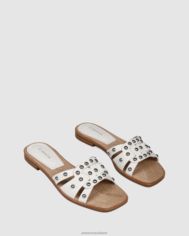 Jo Mercer White Leather Tori flat slides Footwear 46242258