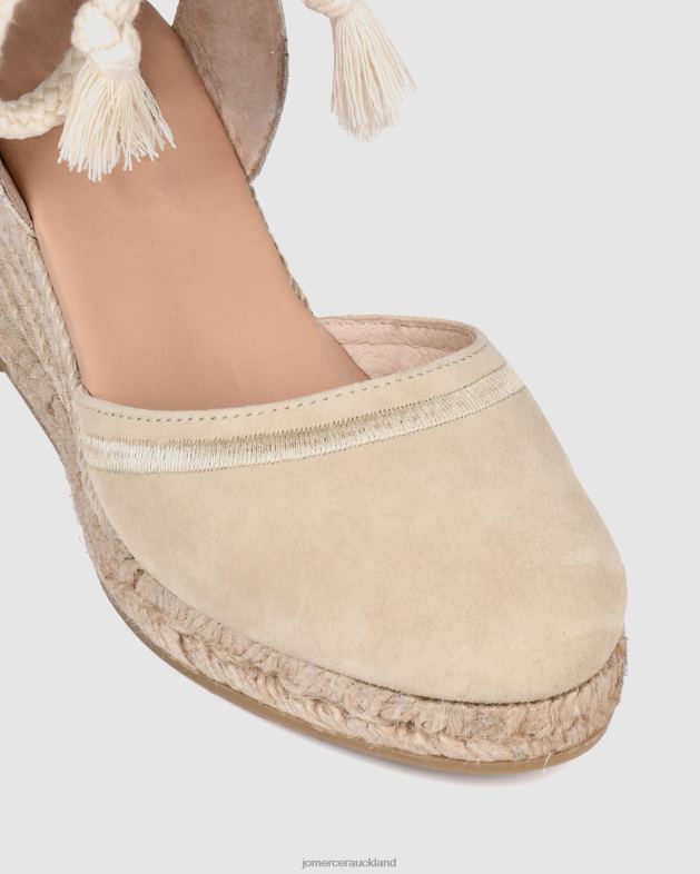 Jo Mercer Light Taupe Suede Adelfa mid heel wedge espadrilles Footwear 4624274