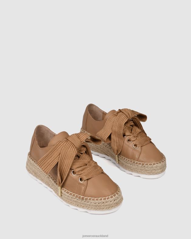 Jo Mercer Tan Leather Annie lace up wedge espadrilles Footwear 46242184