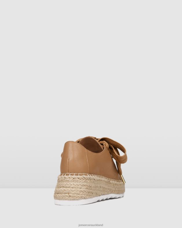 Jo Mercer Tan Leather Annie lace up wedge espadrilles Footwear 46242184