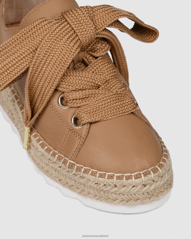 Jo Mercer Tan Leather Annie lace up wedge espadrilles Footwear 46242184