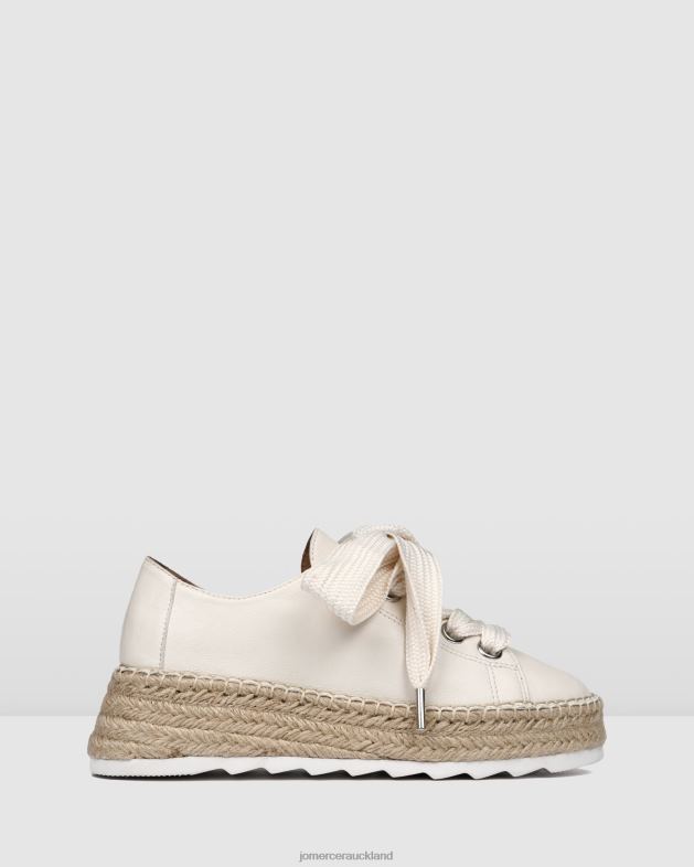 Jo Mercer White Leather Annie lace up wedge espadrilles Footwear 46242185