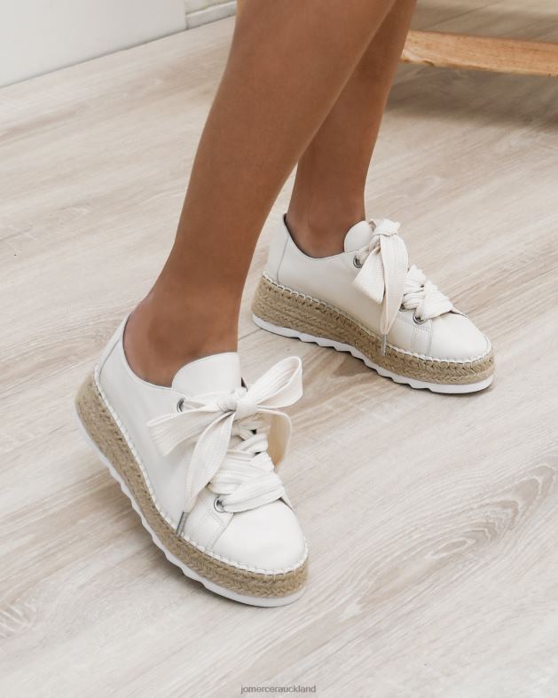 Jo Mercer White Leather Annie lace up wedge espadrilles Footwear 46242185
