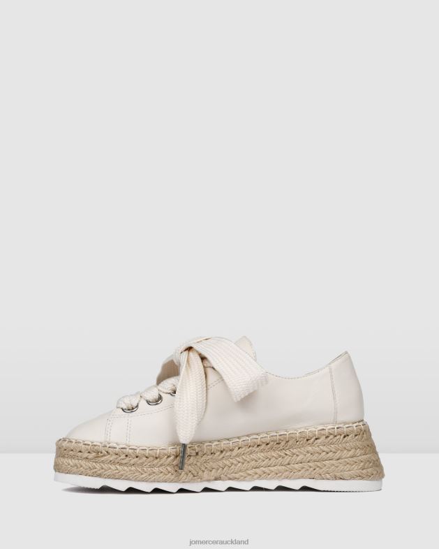 Jo Mercer White Leather Annie lace up wedge espadrilles Footwear 46242185
