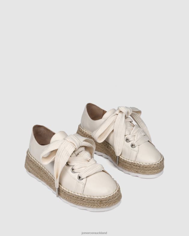 Jo Mercer White Leather Annie lace up wedge espadrilles Footwear 46242185